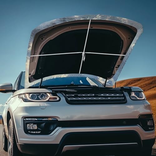 Image of Bald Eagle Print Car Hood Cover, Elastic Polyester Waterproof Cover for Car Hood All Weather Universal Car Exterior Accessories for Most Sedans SUV Trucks Pickup