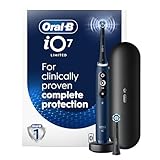 Oral-B iO Electric Toothbrush, Deep Clean + Protect, Rechargeable, Sapphire Blue with Visible Pressure Sensor, 5 Cleaning Settings, 2 Min Timer, a iO Series 7 Toothbrush, 2 Replacement Brush Heads, and Charging Travel Case