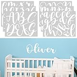 Boao Personalized Name Wall Decal Large Letter Stickers Alphabet Custom Name Stickers Nursery Wall Decal for Bedside Bedroom Classroom Home DIY Crafts(Cursive,White,Regular)