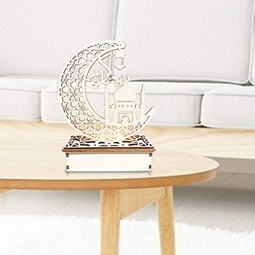 Oluk Ramadan Light, Eid Crafts Night Light Ramadan Mubarak Lamp Decorations, 3D Wooden Eid Mubarak Decorations Lights Home Party Bedroom For Muslims, Islamic And Ramadan Table Decor (Style G) #TOP4
