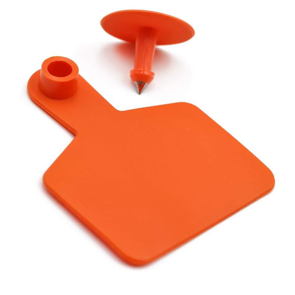 Kolczyki do identyfikacji zwierząt, Kolczyki dla bydła Puste, plastikowe, wielokolorowe, dwa rozmiary 100/200szt(Orange,Large200pcs)