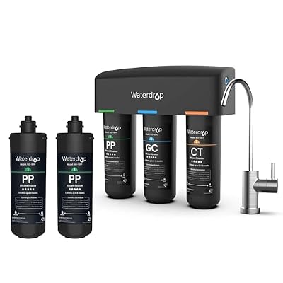 Waterdrop 2PP and TSB 8 Layer High Capacity Under Sink Water Filter, Reduces PFAS, PFOA/PFOS, Fluoride, Chlorine, Bad Taste & Odor, with Dedicated Faucet, NSF/ANSI 42 Certified Element-Bundle