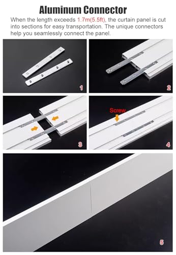 Cantonnière de plafond en métal blanc pour double tringle à rideaux de 5,6 m - 8