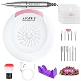 Professionelle Elektrischer Nagelfräser Staubabsaugung für Nägel,NAILGIRLS 2 in 1 Nagelstaubsauger 80W mit Fräser für Gelnägel,Nagelfräser Nagelstaubsauger mit Filter für Nagelstudio,Salon,Nageldesign