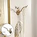 SOFFEE DESIGN Golden Antler Multi-Hook Rack, Deer Horn Coat Stand, Rustic Lodge Entryway Organizer