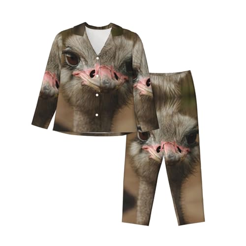 Pyjama imprimé autruche pour femme EdWal idéal pour vos soirées cocooning