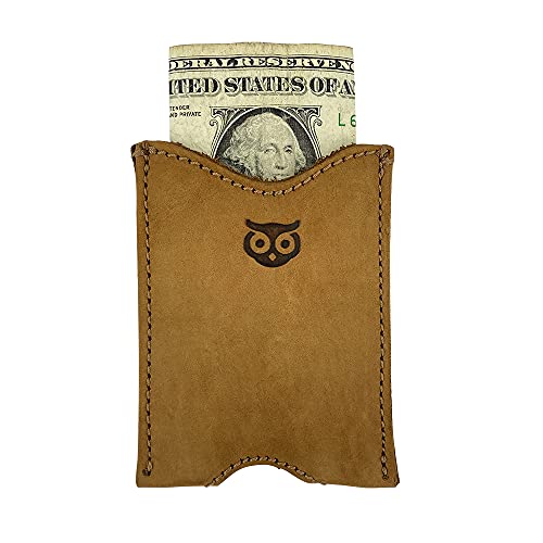 Hide & Drink, Rustic Leather Pocket Sleeve Wallet, For Easy Travelers, Commuters, Card Holder Handmade, Includes 101 Year Warranty (Old Tobacco) #TOP3