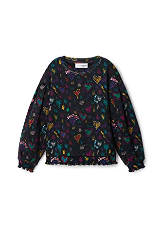 Desigual Sweat_Cristal 2000 Black Sudadera, Negro, M para Niñas