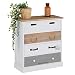 Produktbild CARO-Möbel Kommode Salva mit 4 Breiten Schubladen, praktisches Schubladenregal im Vintage Look, Flurkommode in weiß lasiert mit farbigen Schubkästen
