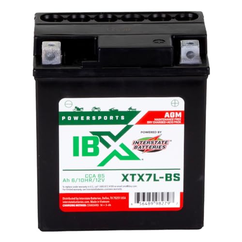 Image of Interstate Batteries IBX YTX7L-BS Powersports Battery 12V 6Ah 85CCA AGM