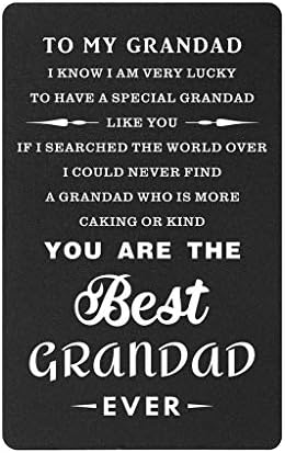 TANWIH Grandad Gifts from Grandchild, World's Best Grandpa Ever, To My Grandpa Birthday Gifts Wallet Card from Grandson Granddaughter, Great Grandfather Gifts for Men, Christmas Fathers Day