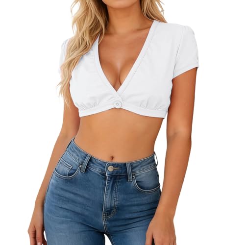 Blouse classique dirndl blanc à col en v chic et élégant