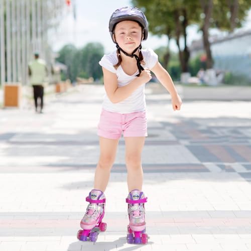 MammyGol Roller Skates for Kids Boys Girls, Adjustable Quad Skates with Light Up Wheels for Toddler Little Kids Ages 6-12, Beginners Outdoor Sports - image 7