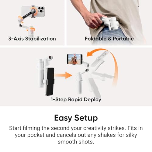 Image of Insta360 Flow 2 Pro Creator Bundle Gray - for Foldable AI Phone Gimbal, Dockkit, 360º Pan Tracking, Free Tilt Mode, Built-in Tripod /Selfie Stick, Portable Vlog /Travel Stabilizer, Spotlight, Magsafe