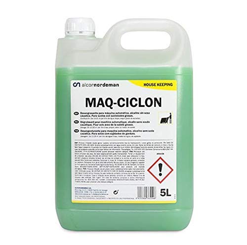Caja 2 Uds MAQ - CICLÓN: Detergente fregasuelos desengrasante para máquinas fregadoras automáticas. Espuma controlada. Botella 5 Lt Caja 2 Uds MAQ - CICLÓN: Detergente fregasuelos desengrasante para máquinas fregadoras automáticas. Espuma controlada. Botella 5 Lt