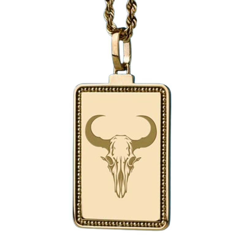 Pendentif tête de taureau gravée LKBEADS collier argent 925 pour sublimer vos tenues bohèmes