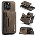 SZHAIYU Leather Wallet Phone Cases Compatible with iPhone 14 Pro Max Case with Card Holder Men 6.7' 2 in 1 Detachable Back Cover (Coffee,IP 14 Pro Max)