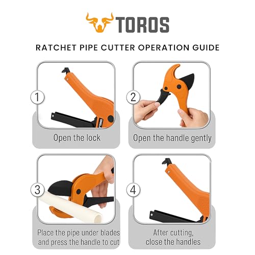 Image of Toros PVC Pipe Cutter TPC-301D 42MM,Premium High-Quality Manganese Blade with Graphite Coating and Aluminum Alloy Body || Suitable for PVC Pipes, Rubber Hoses and Plumbing Pipes CutterBLADE