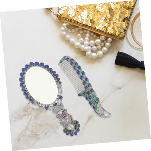 Miroir de poche vintage accessoire beauté à main rétro - 7