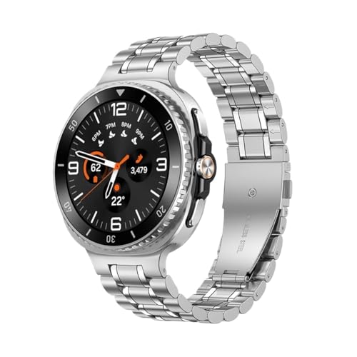 �ɓK������Samsung Galaxy Watch 8/8 Classic 40mm 44mm 46mm�ɓK�����郁�^���X�g���b�v(Silver,For Watch 8 44mm)