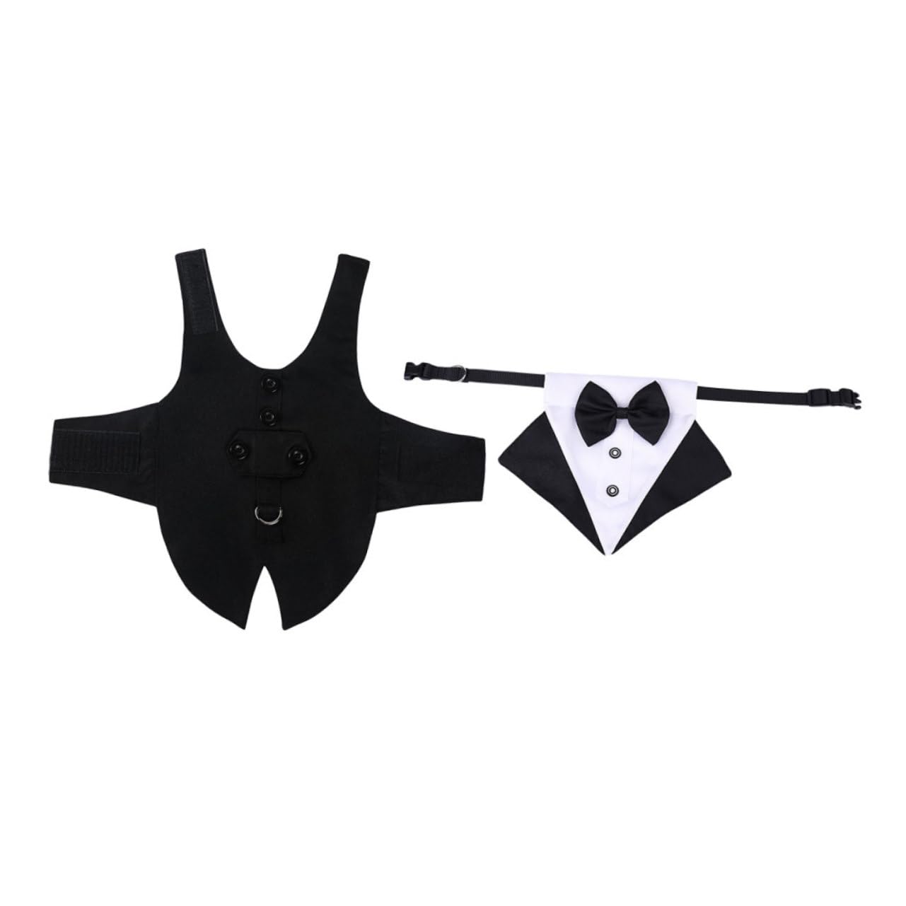 Toyvian 1 Ensemble Costume pour Chien avec Bandana Ensemble Tuxedo Élégant pour Animaux de Compagnie Vêtements Confortables et Respirants Parfait pour Événements Spéciaux Noir XXL