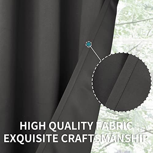 BGment Blackout Curtains - Grommet Thermal Insulated Room Darkening Bedroom and Living Room Curtain, Set of 2 Panels (42 x 63 Inch, Dark Grey)