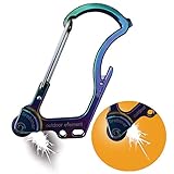 OUTDOOR ELEMENT Firebiner 6-in-1 Fire-Starting Carabiner EDC Emergency Multitool -Keychain,Utility Blade,Bottle Opener,& more