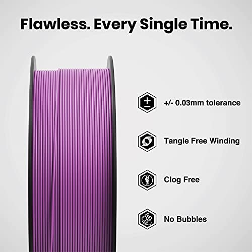 Image of NUMAKERS PLA+ 3D Printer Filament, 1.75mm, Dimensional Accuracy + /- 0.03 mm, 1 kg Spool (2.2 lbs), Compatible with Most FDM Printers (Purple)