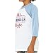 Patriotic All American Babe Kids' Baseball T-Shirt - Retro Print - Vintage Style Girl Clothing - White Heather Peach, M