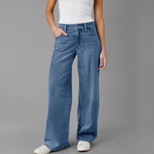 Pantalones vaqueros elásticos holgados para mujer que estilizan las tallas grandes 3
