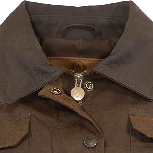 Outback Trading Company Women's Gidley Durable Casual Waterproof 2-Way Zipper Nubuck Collar Jacket with Pockets4