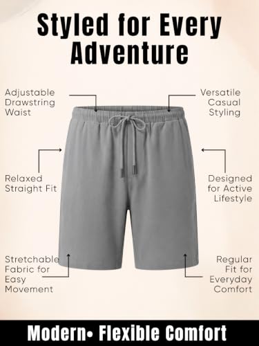 Image of GRECIILOOKS Linen Short For Men| Linen Shorts For Men Stylish |Men's Casual Summer Shorts - Lightweight Drawstring Lounge Short with Pockets, Breathable Relaxed Fit Athletic Sweat Short's