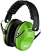 Vanderfields Earmuffs for Kids - Hearing Protection Muffs For Children Small Adults Women - Foldable Design Ear Defenders Protector with Adjustable Padded Headband for Optimal Noise Reduction - Green