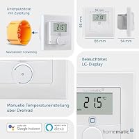 Homematic IP Wandthermostat mit Schaltausgang – für Markenschalter, Smart Home, digitales Thermostat Fußbodenheizung mit/ohne App, Alexa, Google Home, Temperaturmessung, Energie sparen, 150628A0 – Ansicht 3