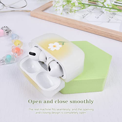 Newseego Compatible Airpods Pro Case, Cute White Flowers Flexible Tpu Stripe Non-Slip Edge Airpods Pro Case With Elegant Flower Chain For Girl Womens Shockproof Full Protective Airpods Pro Case #TOP2