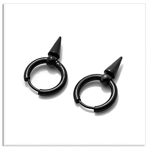 Xusamss Punk Jewelry Stainless Steel Huggie Hinged Earrings Spike Dangle Drop Earrings4