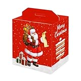 Sanjoma Chemical Solutions 2 Cajas automontables Navidad “Papá Noel” – Cartón Rojo – 33x25x35 cm – Cajas Regalo, para Botellas Lotes y Cestas Navideñas