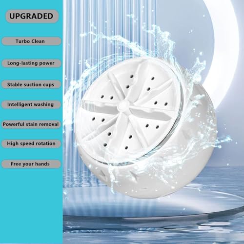 SNZ Portable Washing Machine, Camping Waschmaschine, Ultraschall Turbo Vibrierend Tragbare Waschmaschine, Mini Waschmaschine für Reisen, Camping, Geschäftsreise für Socken, Unterwäsche, Babykleidung