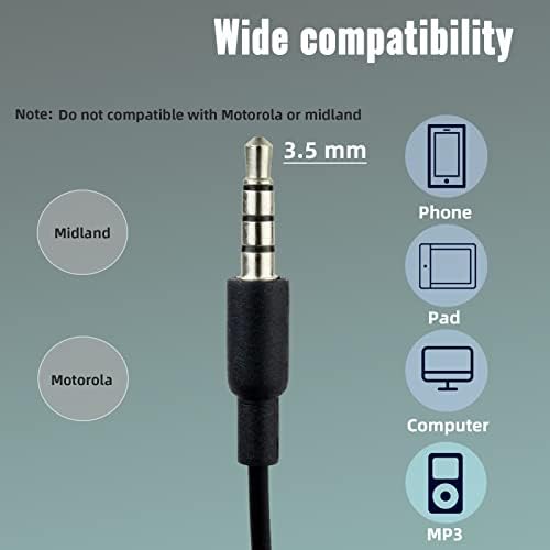 Retevis Throat Mic, 1 Pin 3.5 mm Air Tube Headset, Compatible with SmartPhones, Samsung, HTC, LG, Remote Speaker Mic, MP3, Motorola Walkie Talkie etc, Earphones with Microphone (2 Pcs)