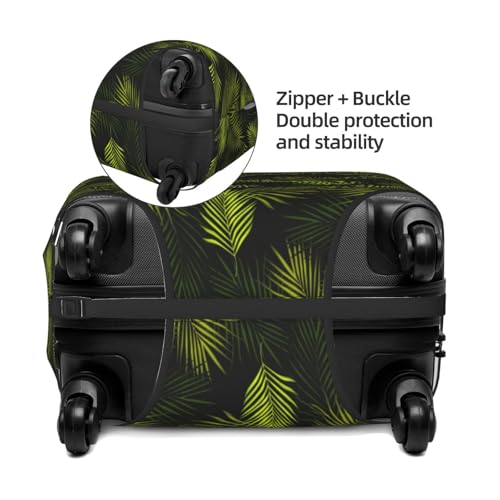Tropical Palm Leaves Fern Leaf Print Luggage Cover Washable Elasticated Suitcase Covers TSA Approved Stylish Dust and Scratch Resistant Case Protector for Kids and Adults4
