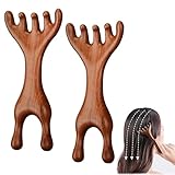 Wooden Scalp Massager for Stress Relief & Relaxation： Made with natural wood, this wooden massage comb provides gentle yet effective pressure, helping to relieve stress, tension, and fatigue.