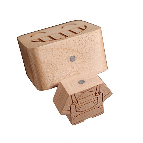 Torch Wooden Creative Music Box Classical Melody With Emoji Face Print (Smiling) #TOP3