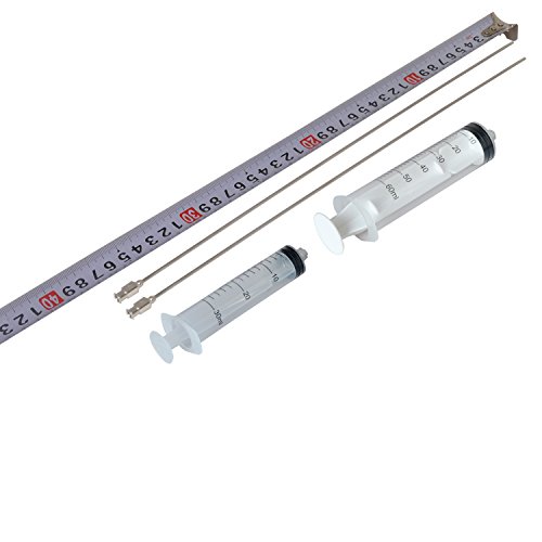 GRIVER Super Long Industrial Syringes with 14 Gauge 13.5 Inch Luer Lock Needle Tip,Ideal for Aquarium Planting,Dispensing and Industrial Fluid Sampling (2, Needle Length of 13.5-Inch)