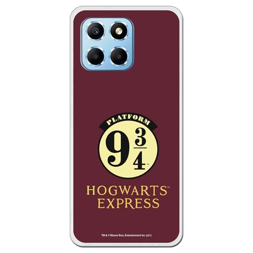 Custodia ufficiale Harry Potter compatibile con Huawei Honor X8 5G con design Hogwarts Express Anden 9 - Cover in silicone TPU flessibile trasparente
