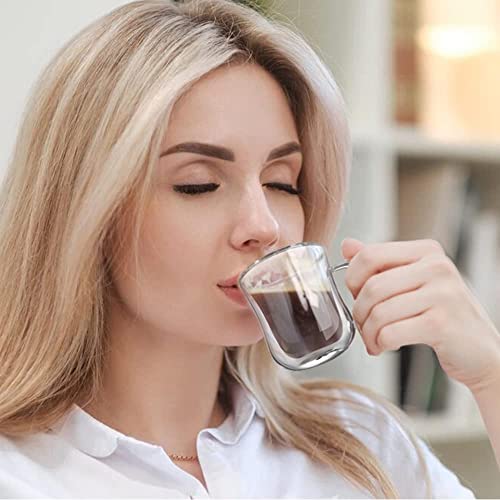 ecooe Double Walled Espresso Coffee Glass Cups Small Tea Cup 120ml Set of 2 - Image 4