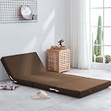 Colchón plegable de espuma portátil con funda de lino, colchón de invitados ultra suave para oficina, siesta, tatami, colchoneta gruesa y plegable para suelo futón