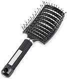 Professional Vented Styling Hair Brush Barber Hairdressing Styling Tools Fast Drying Hair Detangling Massage Brushes (BLACK)