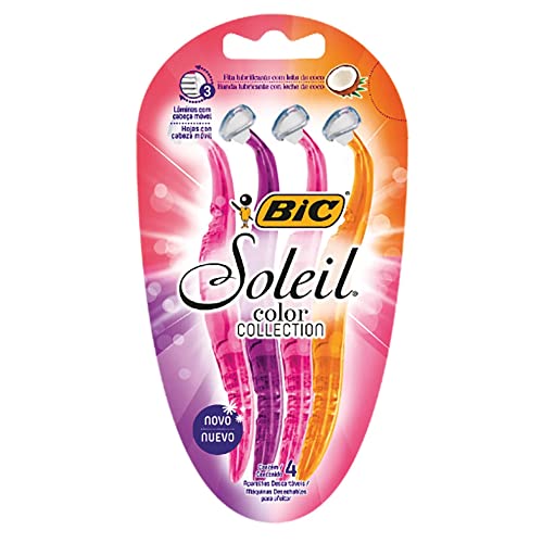 Depiladoras, Drugstore BIC Rastrillo Soleil Acero Inoxidable Mango Ergonómico Banda Lubricante con Leche de Coco y Vitamina E Mujer 4 Piezas