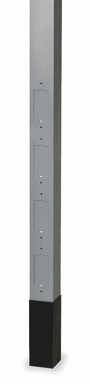 Alum Service Pole, Gray, 12 ft. 2"L, 2.13"W