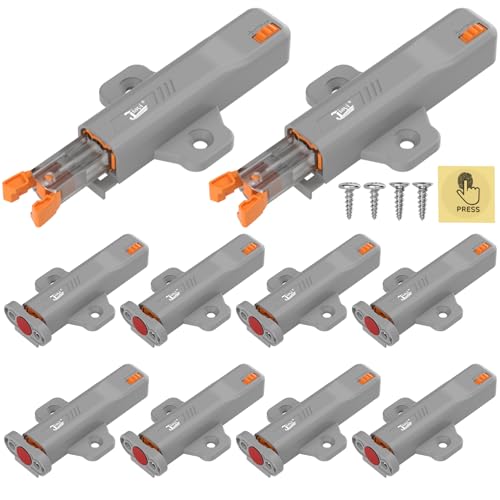Push to Close Cabinet Latch, Jiayi 10 Pack Push Open Hardware, Cabinet Press Out Latch for Door, Non-Magnetic RV Drawer Closure, Heavy Duty RV Door Catch, Touch Latch for Kitchen